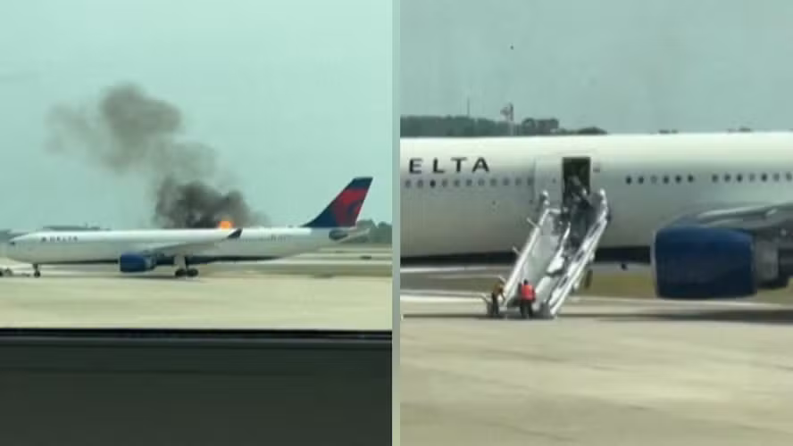 aviao-pega-fogo-no-aeroporto-de-orlando,-nos-eua,-e-passageiros-precisam-desembarcar-as-pressas
